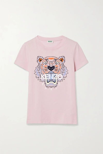 Shop Kenzo Printed Cotton-jersey T-shirt In Baby Pink