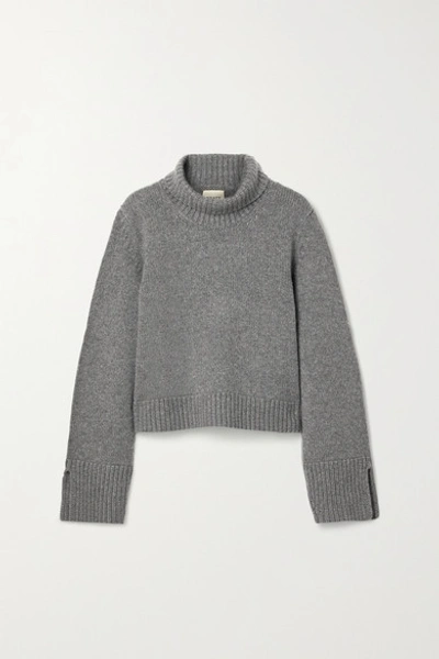 Shop Khaite Marion Cashmere Turtleneck Sweater In Gray