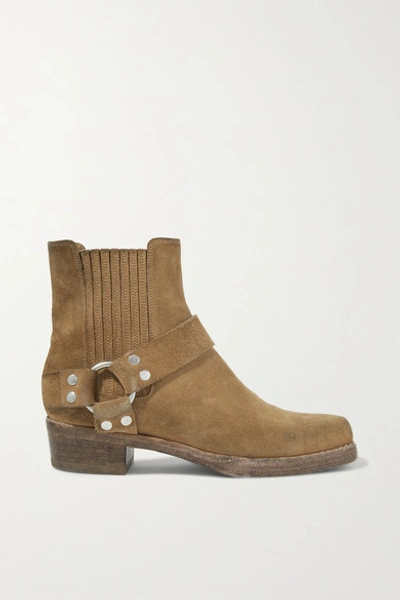 Shop Re/done Calvary Suede Ankle Boots In Tan