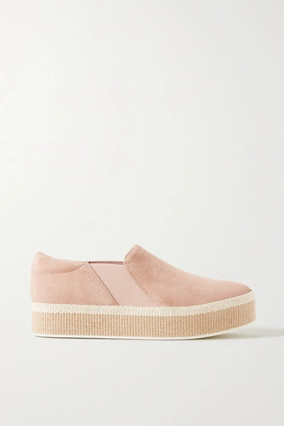 Shop Vince Wilden Suede Espadrille Slip-on Sneakers In Sand