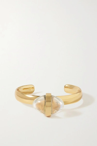 Shop Tohum Lumia Gold-plated And Crystal Cuff