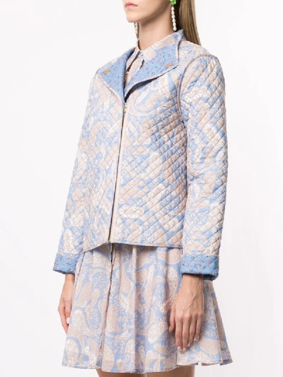 Shop We Are Kindred Sorrento Quilted Biker Jacket In Blue