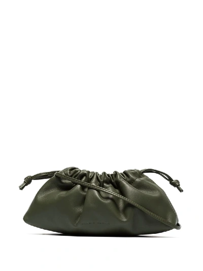 Shop Studio Amelia Drawstring Leather Pouch In Green