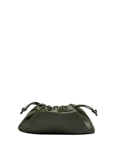 Shop Studio Amelia Drawstring Leather Pouch In Green