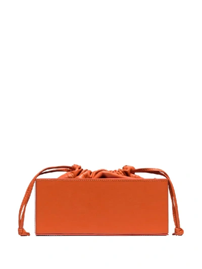 Shop Studio Amelia Box Leather Shoulder Bag In Orange