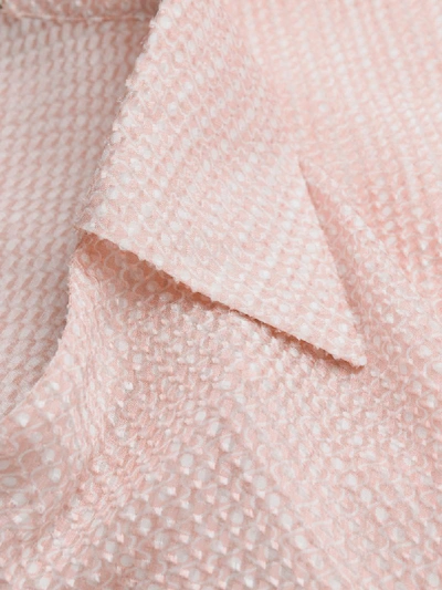 Shop Fendi V-neck Textured Shirt In Pink