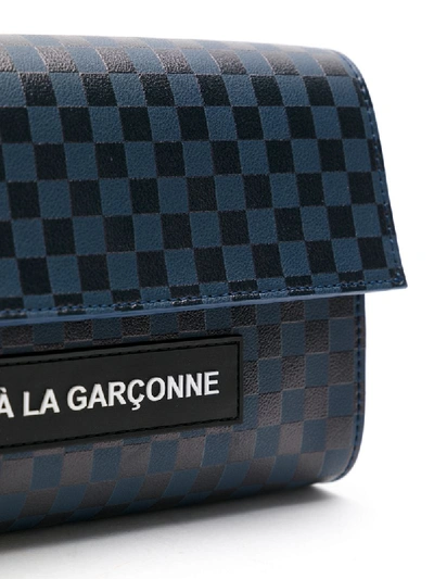 Shop À La Garçonne Logo Patch Grid Bag In Blue