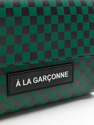 Shop À La Garçonne Logo Grid Shoulder Bag In Green