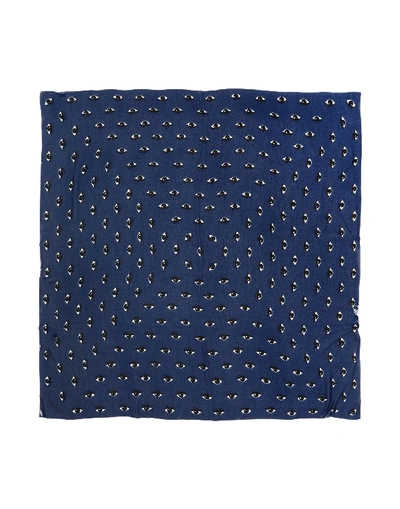 Shop Kenzo Square Scarf In Blue