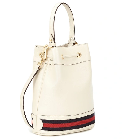 Shop Gucci Ophidia Small Leather Bucket Bag In White