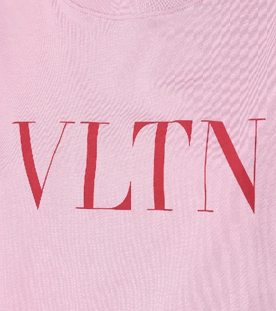Shop Valentino Vltn Cotton T-shirt In Pink