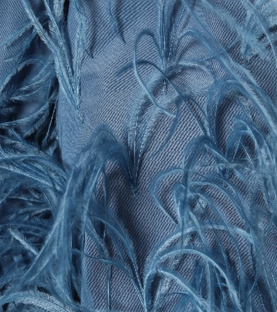 Shop Valentino Cotton-blend Minidress In Blue
