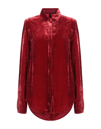 Shop Ben Taverniti Unravel Project Woman Shirt Burgundy Size Xs Viscose, Silk In Red