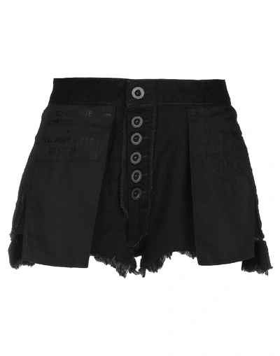Shop Ben Taverniti Unravel Project Woman Denim Shorts Black Size 28 Cotton