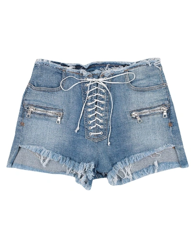 Ben Taverniti Unravel Project Woman Denim Shorts Blue Size 27 Cotton, Elastomultiester, Elastane In Blue