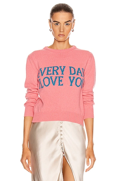 Shop Alberta Ferretti Everyday I Love You Sweater In Pink & Blue
