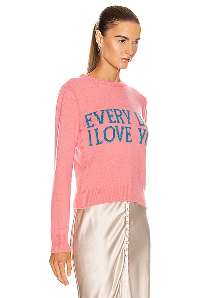 Shop Alberta Ferretti Everyday I Love You Sweater In Pink & Blue