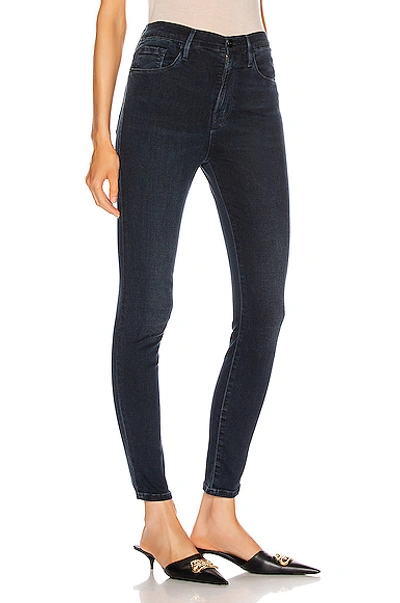 Shop Frame Ali High Rise Skinny In Denim Dark In Galloway