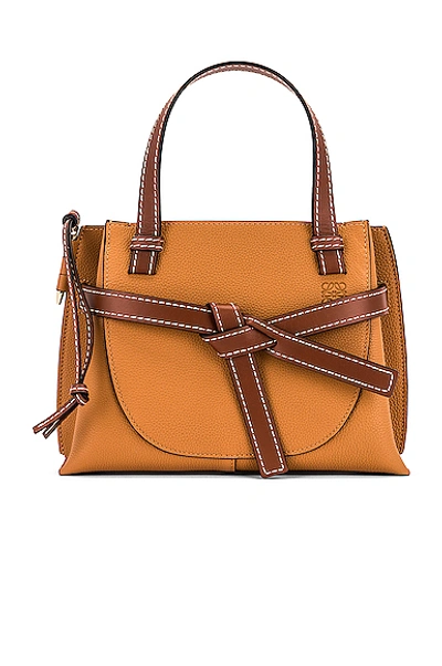 Shop Loewe Gate Top Handle Mini Bag In Light Caramel