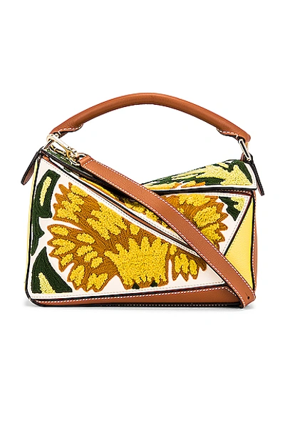 Shop Loewe Puzzle Floral Small Bag In Yellow
