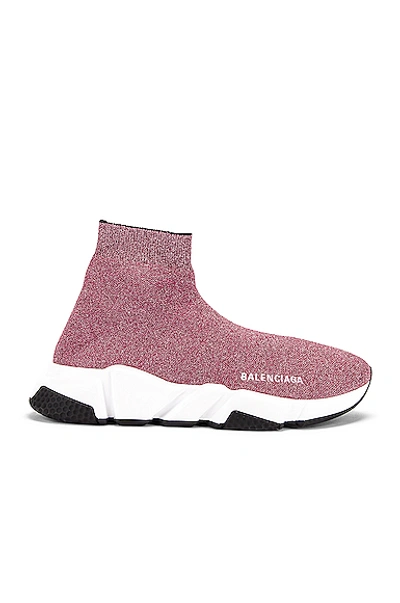 Shop Balenciaga Bicolor Speed Sneakers In Pink & White & Black