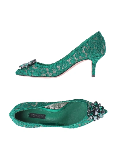 Shop Dolce & Gabbana Pump In Emerald Green