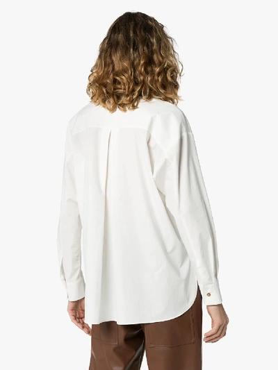 Shop Lvir Button-up Cotton Shirt In White