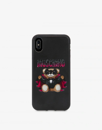 Shop Moschino Bat Teddy Bear Iphone X/xs Cover In Black