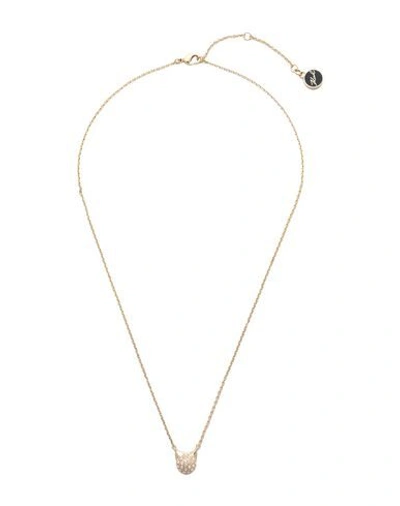 Shop Karl Lagerfeld Mini Crystal Choupette Woman Necklace Gold Size - Brass, Swarovski Crystal
