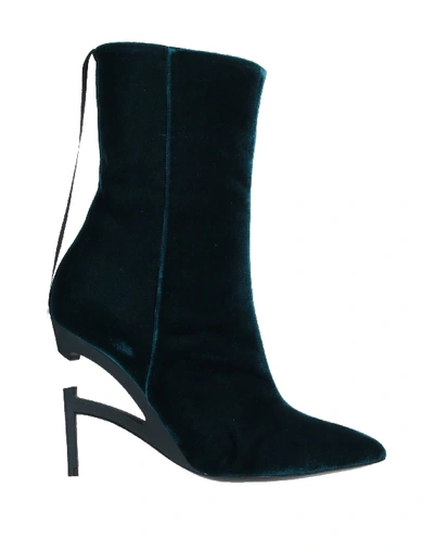 Shop Ben Taverniti Unravel Project Woman Ankle Boots Deep Jade Size 6 Textile Fibers In Green