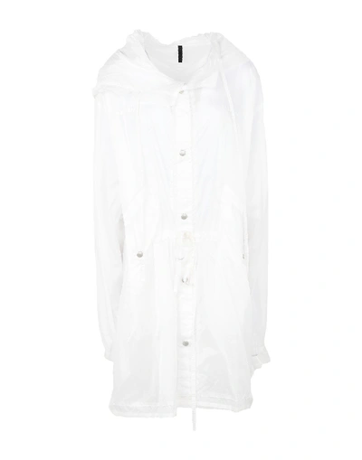 Shop Ben Taverniti Unravel Project Woman Overcoat & Trench Coat White Size 8 Polyamide, Viscose, Polyuret