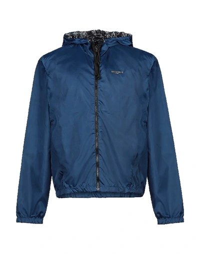 Shop Roberto Cavalli Sport Man Jacket Slate Blue Size 4xl Polyamide