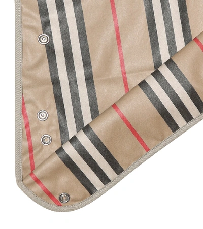 Shop Burberry Icon Stripe Cotton Bib In Beige