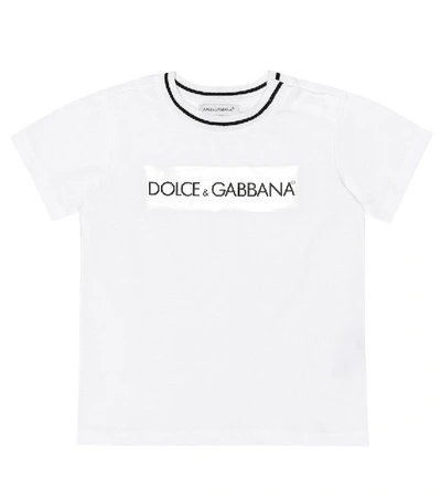 Shop Dolce & Gabbana Baby Printed Cotton T-shirt In White