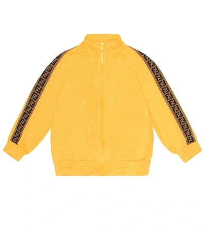 Shop Fendi Jersey Track Jacket In Yellow