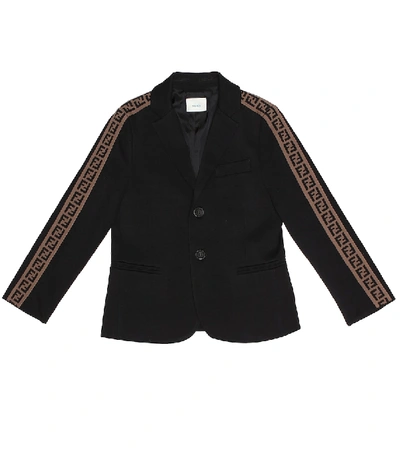 Shop Fendi Logo-printed Blazer In Black