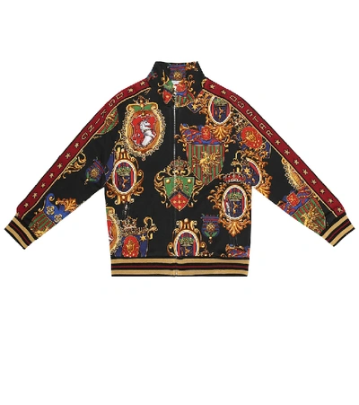 Shop Dolce & Gabbana Printed Cotton-jersey Track Jacket In Multicoloured