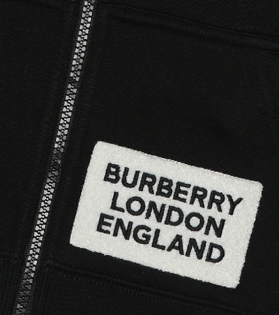 Shop Burberry Luther Logo Cotton-blend Hoodie In Black