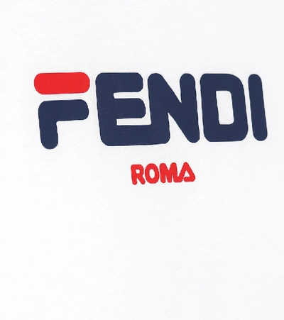Fendi Kids' X Fila Logo Tee In White | ModeSens