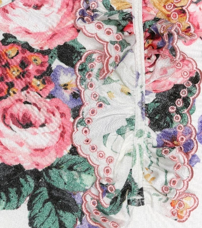 Shop Zimmermann Allia Floral Halter Swimsuit In Multicoloured
