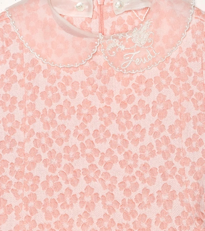 Shop Fendi Cotton-blend Jacquard Dress In Pink