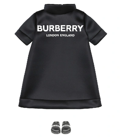Shop Burberry Scuba Dress In Black