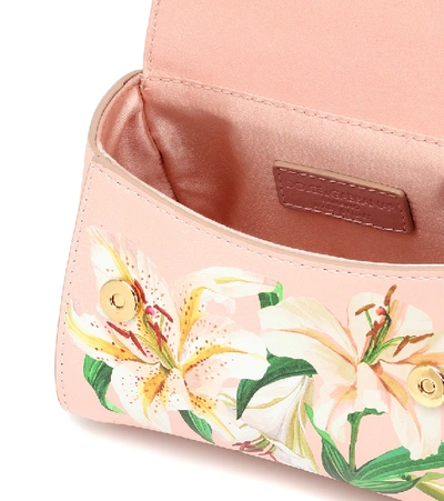 Shop Dolce & Gabbana Floral Leather Shoulder Bag In Pink