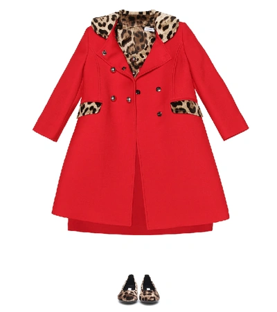 Shop Dolce & Gabbana Wool-blend Coat In Red