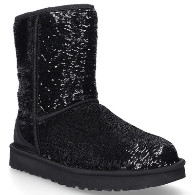 Shop Ugg Snowboots Classic Short Cosmos Sequins Sequins Black