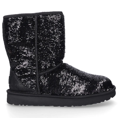 Shop Ugg Snowboots Classic Short Cosmos Sequins Sequins Black