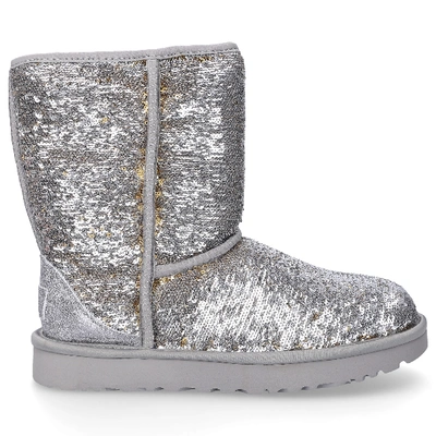 Shop Ugg Snowboots Classic Short Cosmos In Silver