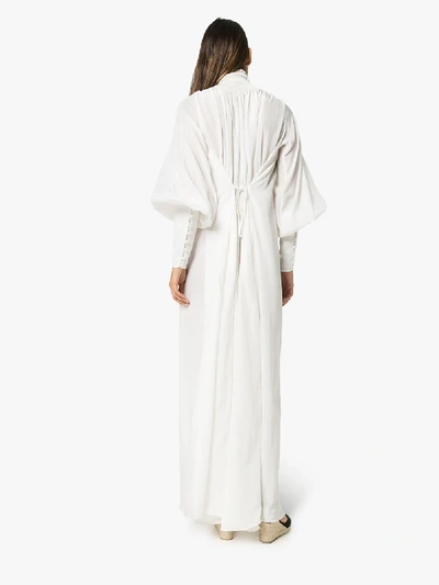 Shop Masterpeace High Neck Gathered Maxi Dress In White
