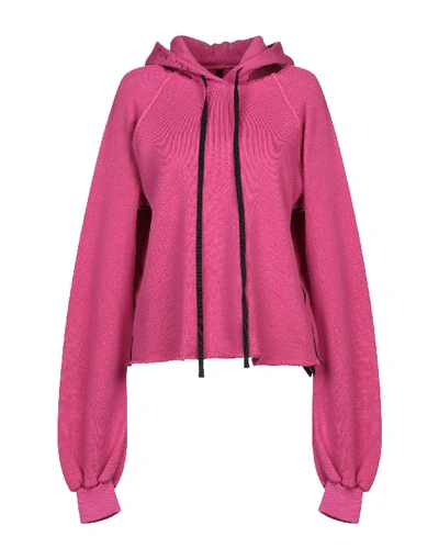 Shop Ben Taverniti Unravel Project Woman Sweatshirt Fuchsia Size Xs Cotton, Cashmere, Elastane In Pink