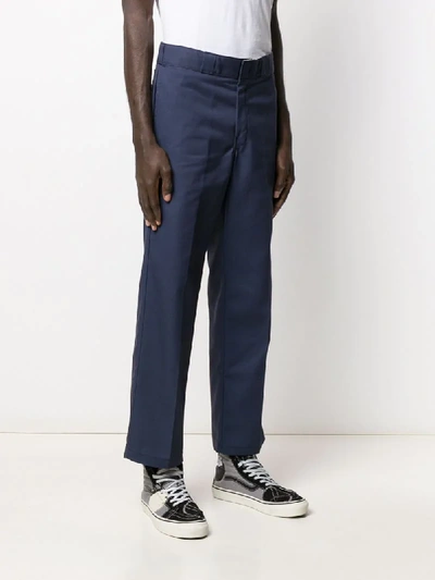 Shop Dickies Construct Straight-leg Tailored Trousers In Blue